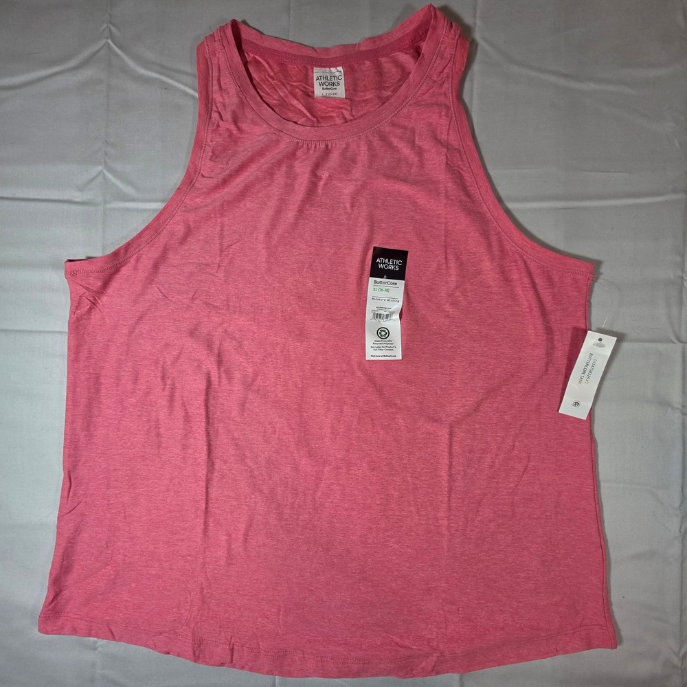 Athletic Works ButterCore Tank Top Corsage Pink Heather L 12-14 NWT